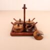 Wooden Handi Set of 4 with Tray