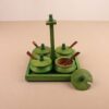 Wooden Handi Set of 4 with Tray
